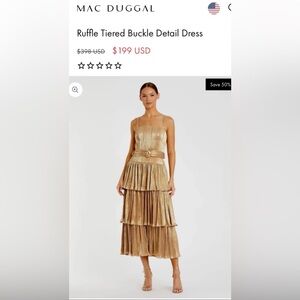 Mac Duggal Ruffle Tiered Buckle Detail Dress